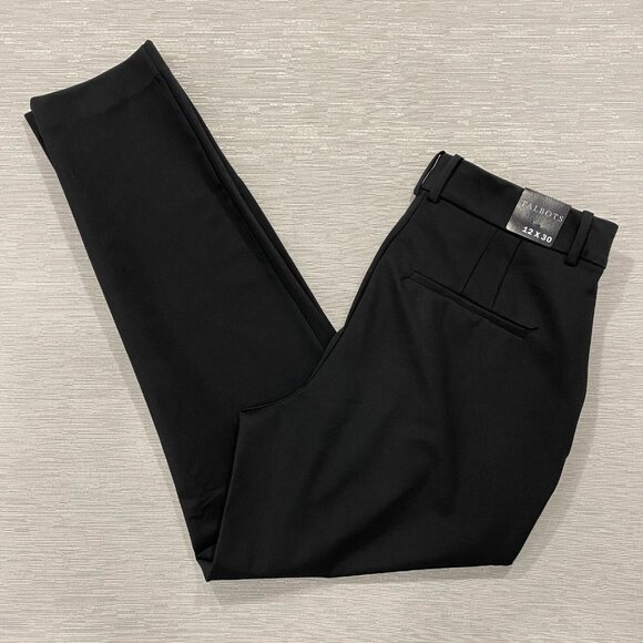 Talbots Dress Pants Womens 12 32x30 Black Nylon Tapered Office Trousers - Picture 3 of 15
